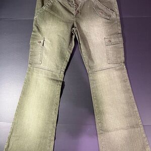 Vintage Gasoline Women's Olive Cargo Jeans